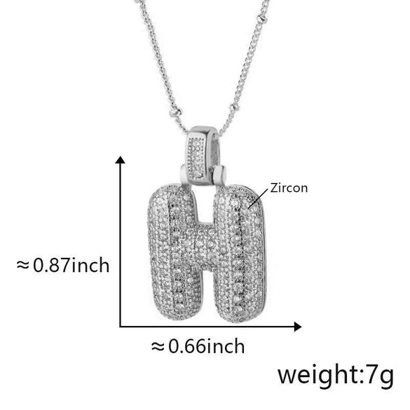Wholesale Jewelry Copper Necklace With Electroplated Inlaid Zircon And Letter Pattern