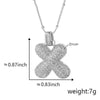 Wholesale Jewelry Copper Necklace With Electroplated Inlaid Zircon And Letter Pattern