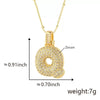 Wholesale Jewelry Copper Necklace With Electroplated Inlaid Zircon And Letter Pattern