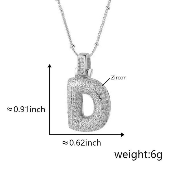 Wholesale Jewelry Copper Necklace With Electroplated Inlaid Zircon And Letter Pattern