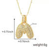 Wholesale Jewelry Copper Necklace With Electroplated Inlaid Zircon And Letter Pattern