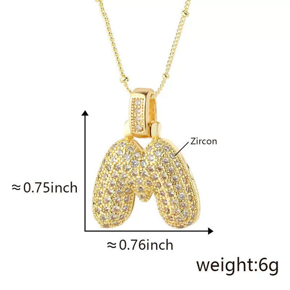Wholesale Jewelry Copper Necklace With Electroplated Inlaid Zircon And Letter Pattern