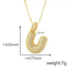 Wholesale Jewelry Copper Necklace With Electroplated Inlaid Zircon And Letter Pattern