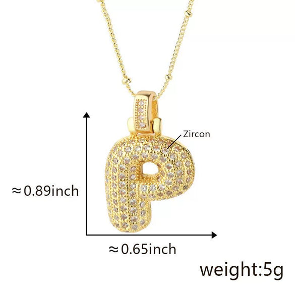 Wholesale Jewelry Copper Necklace With Electroplated Inlaid Zircon And Letter Pattern