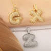 Wholesale Jewelry Copper Necklace With Electroplated Inlaid Zircon And Letter Pattern
