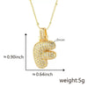 Wholesale Jewelry Copper Necklace With Electroplated Inlaid Zircon And Letter Pattern