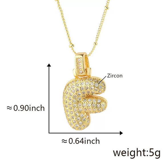Wholesale Jewelry Copper Necklace With Electroplated Inlaid Zircon And Letter Pattern