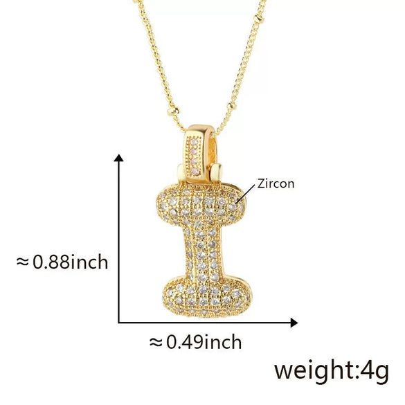 Wholesale Jewelry Copper Necklace With Electroplated Inlaid Zircon And Letter Pattern