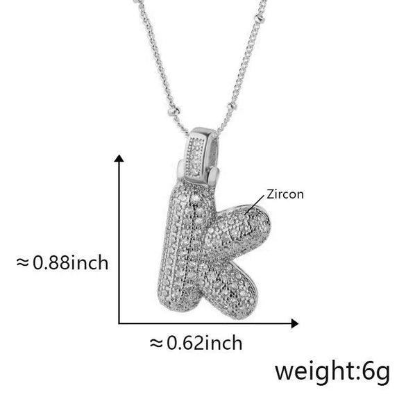 Wholesale Jewelry Copper Necklace With Electroplated Inlaid Zircon And Letter Pattern