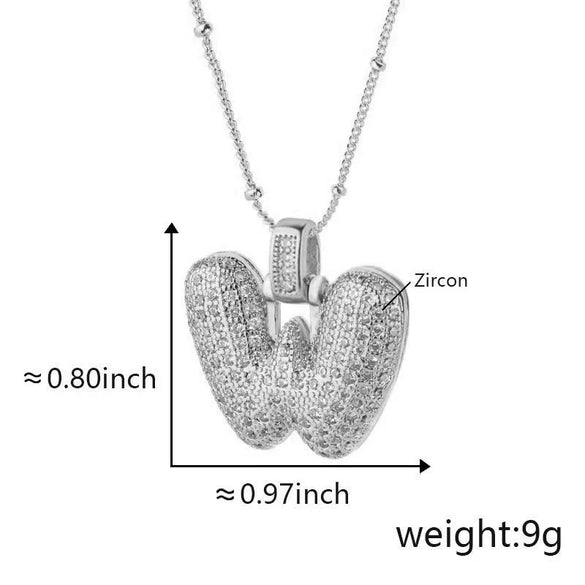 Wholesale Jewelry Copper Necklace With Electroplated Inlaid Zircon And Letter Pattern