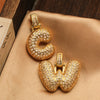 Wholesale Jewelry Copper Necklace With Electroplated Inlaid Zircon And Letter Pattern