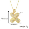 Wholesale Jewelry Copper Necklace With Electroplated Inlaid Zircon And Letter Pattern