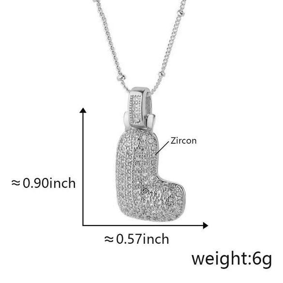 Wholesale Jewelry Copper Necklace With Electroplated Inlaid Zircon And Letter Pattern