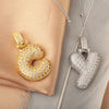 Wholesale Jewelry Copper Necklace With Electroplated Inlaid Zircon And Letter Pattern