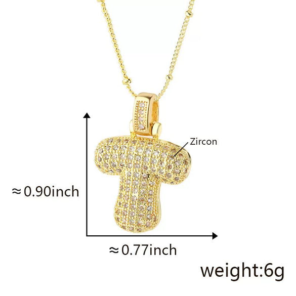 Wholesale Jewelry Copper Necklace With Electroplated Inlaid Zircon And Letter Pattern