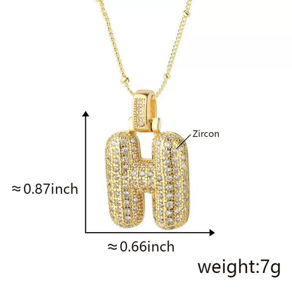 Wholesale Jewelry Copper Necklace With Electroplated Inlaid Zircon And Letter Pattern