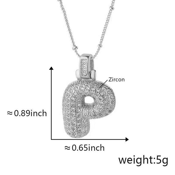 Wholesale Jewelry Copper Necklace With Electroplated Inlaid Zircon And Letter Pattern