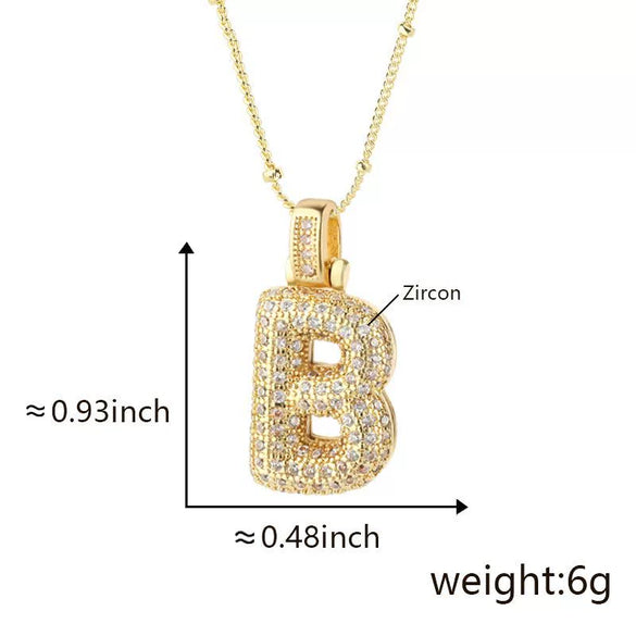 Wholesale Jewelry Copper Necklace With Electroplated Inlaid Zircon And Letter Pattern