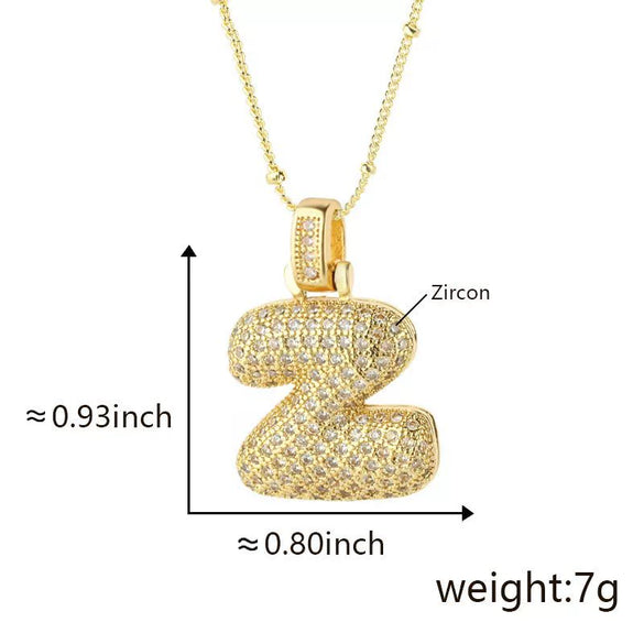 Wholesale Jewelry Copper Necklace With Electroplated Inlaid Zircon And Letter Pattern