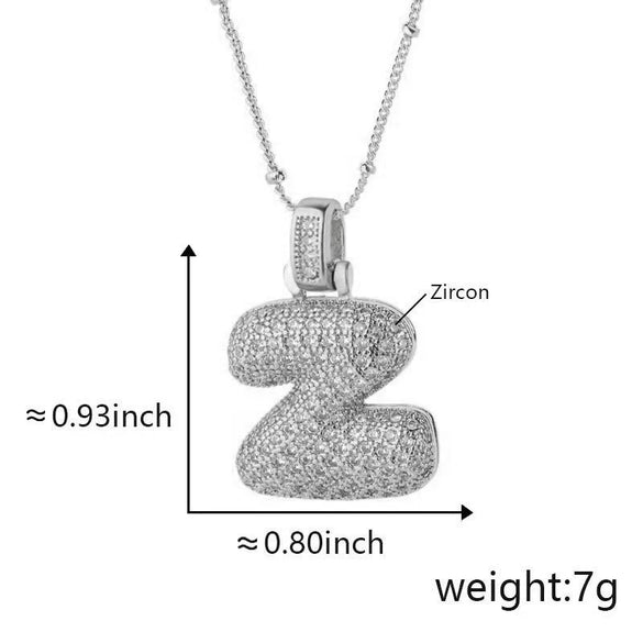 Wholesale Jewelry Copper Necklace With Electroplated Inlaid Zircon And Letter Pattern