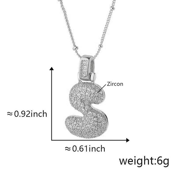 Wholesale Jewelry Copper Necklace With Electroplated Inlaid Zircon And Letter Pattern