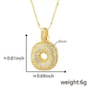 Wholesale Jewelry Copper Necklace With Electroplated Inlaid Zircon And Letter Pattern