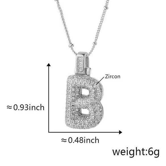 Wholesale Jewelry Copper Necklace With Electroplated Inlaid Zircon And Letter Pattern