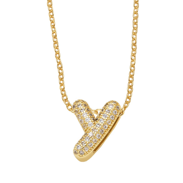 Wholesale Jewelry Copper Necklace With Letters Numbers Text Pattern Electroplated