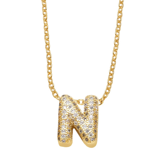 Wholesale Jewelry Copper Necklace With Letters Numbers Text Pattern Electroplated