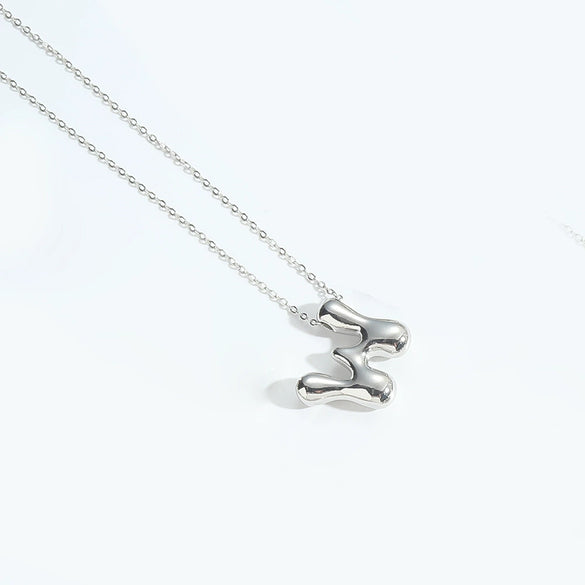 Wholesale Jewelry Copper Oshaped Chain Pendant Necklace With English Letters Pattern And Electroplating Process