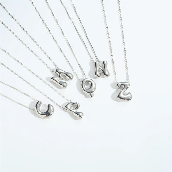 Wholesale Jewelry Copper Oshaped Chain Pendant Necklace With English Letters Pattern And Electroplating Process