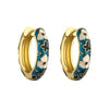 Wholesale Jewelry Copper Pastoral Style Geometric Camellia Flower Cshaped Ear Buckle Oil Dripping Earrings