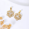 Wholesale Jewelry Copper Pendant Natural Geometric Style 18K Real Gold Electroplated Micropaved Zircon Windmill Rotatable Necklace Pendant