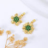 Wholesale Jewelry Copper Pendant Natural Geometric Style 18K Real Gold Electroplated Micropaved Zircon Windmill Rotatable Necklace Pendant