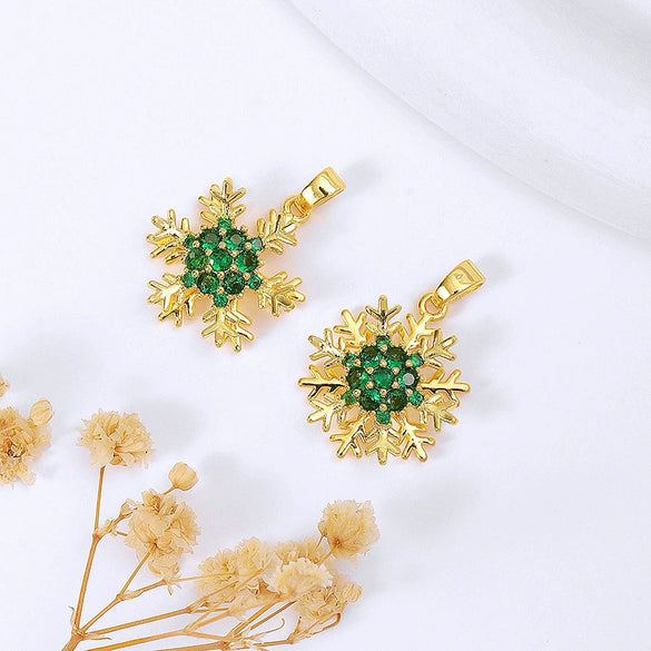 Wholesale Jewelry Copper Pendant Natural Geometric Style 18K Real Gold Electroplated Micropaved Zircon Windmill Rotatable Necklace Pendant