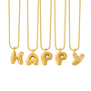 Wholesale Jewelry Copper Pendant 316L Stainless Steel Goldplated Necklace With Geometric And Letter Pattern And Rice Bead Chain