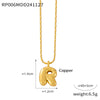 Wholesale Jewelry Copper Pendant 316L Stainless Steel Goldplated Necklace With Geometric And Letter Pattern And Rice Bead Chain