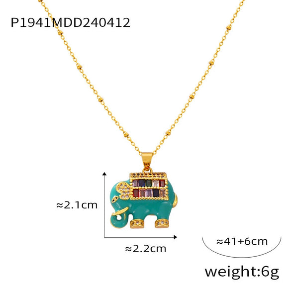 Wholesale Jewelry Copper Pendant 316L Stainless Steel Necklace With Geometric And Animal Pattern And Electroplating Treatment