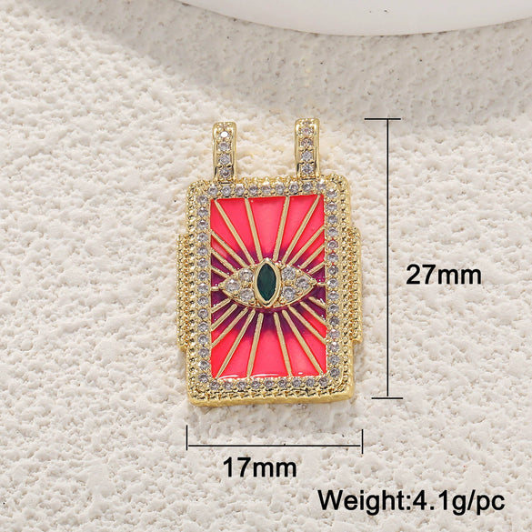 Wholesale Jewelry Copper Pendant With Rainbow Love Jade Cosmic Star And Heart Shape Zirconia Design