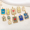 Wholesale Jewelry Copper Pendant With Rainbow Love Jade Cosmic Star And Heart Shape Zirconia Design