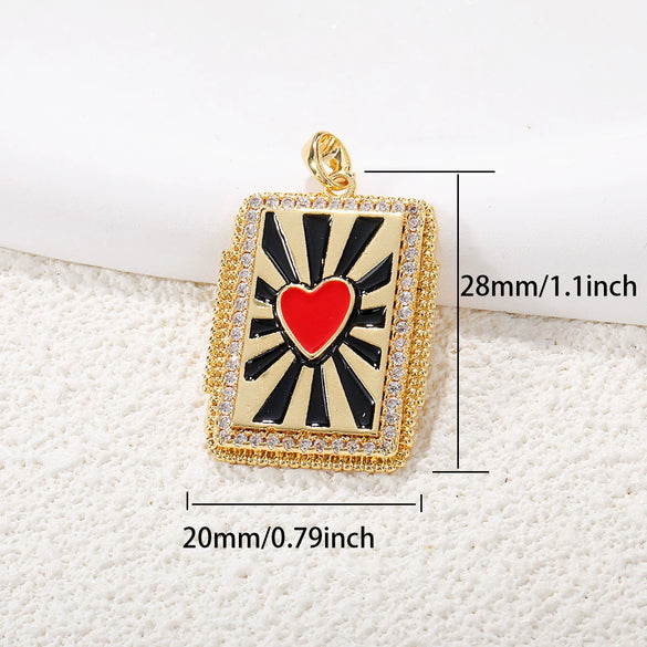 Wholesale Jewelry Copper Pendant With Rainbow Love Jade Cosmic Star And Heart Shape Zirconia Design
