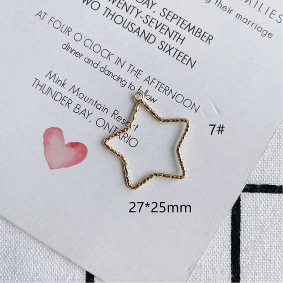 Wholesale Jewelry Copper Pendant With Simple Geometric Shapes Round Square Real Gold Plating Accessories