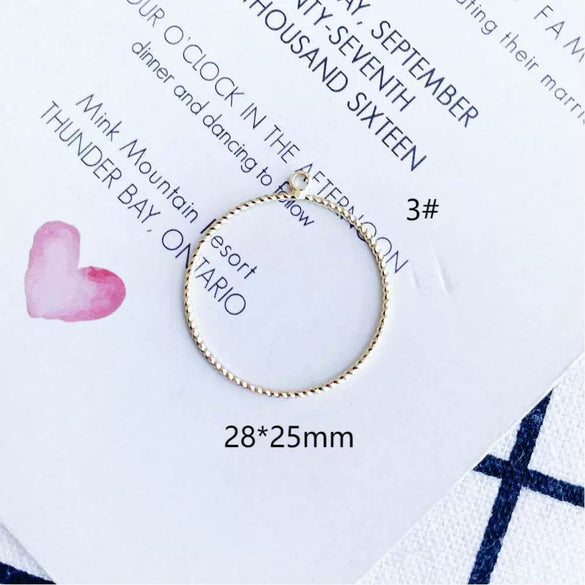 Wholesale Jewelry Copper Pendant With Simple Geometric Shapes Round Square Real Gold Plating Accessories