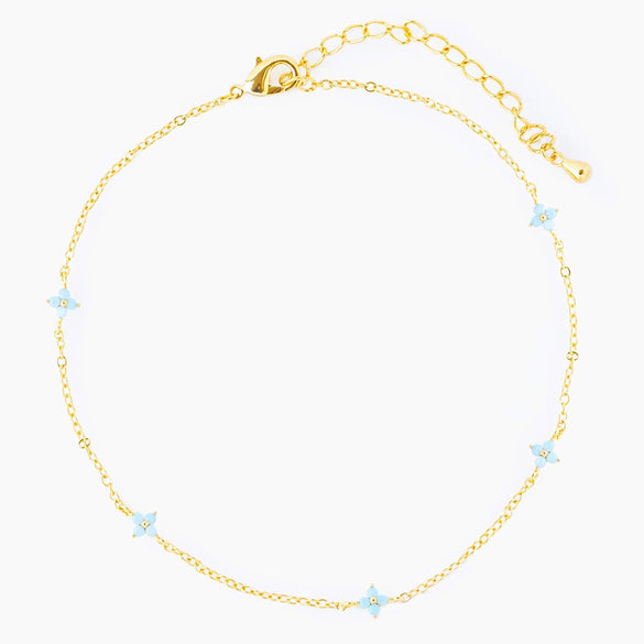Wholesale Jewelry Copper Plants And Flowers Style Electroplated Anklet Necklace Earrings Women's Set