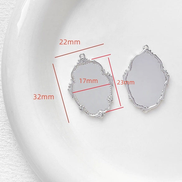 Wholesale Jewelry Copper Plated Circle Pattern Baroque Pearl Necklace Pendant Accessories