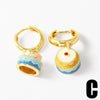 Wholesale Jewelry Copper Plated Gold Fruit Love Cross Earrings For Women
