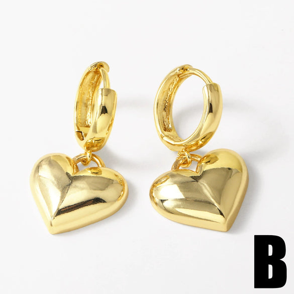 Wholesale Jewelry Copper Plated Gold Fruit Love Cross Earrings For Women