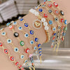 Wholesale Jewelry Copper Plated Gold Handmade Multicolor Devil's Eye Micropaved Zirconia Unisex Bracelet