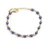 Wholesale Jewelry Copper Plated Gold Handmade Multicolor Devil's Eye Micropaved Zirconia Unisex Bracelet