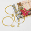 Wholesale Jewelry Copper Plated 18K Gold Animal Beaded Bear Pendant Bracelet Unisex Electroplating